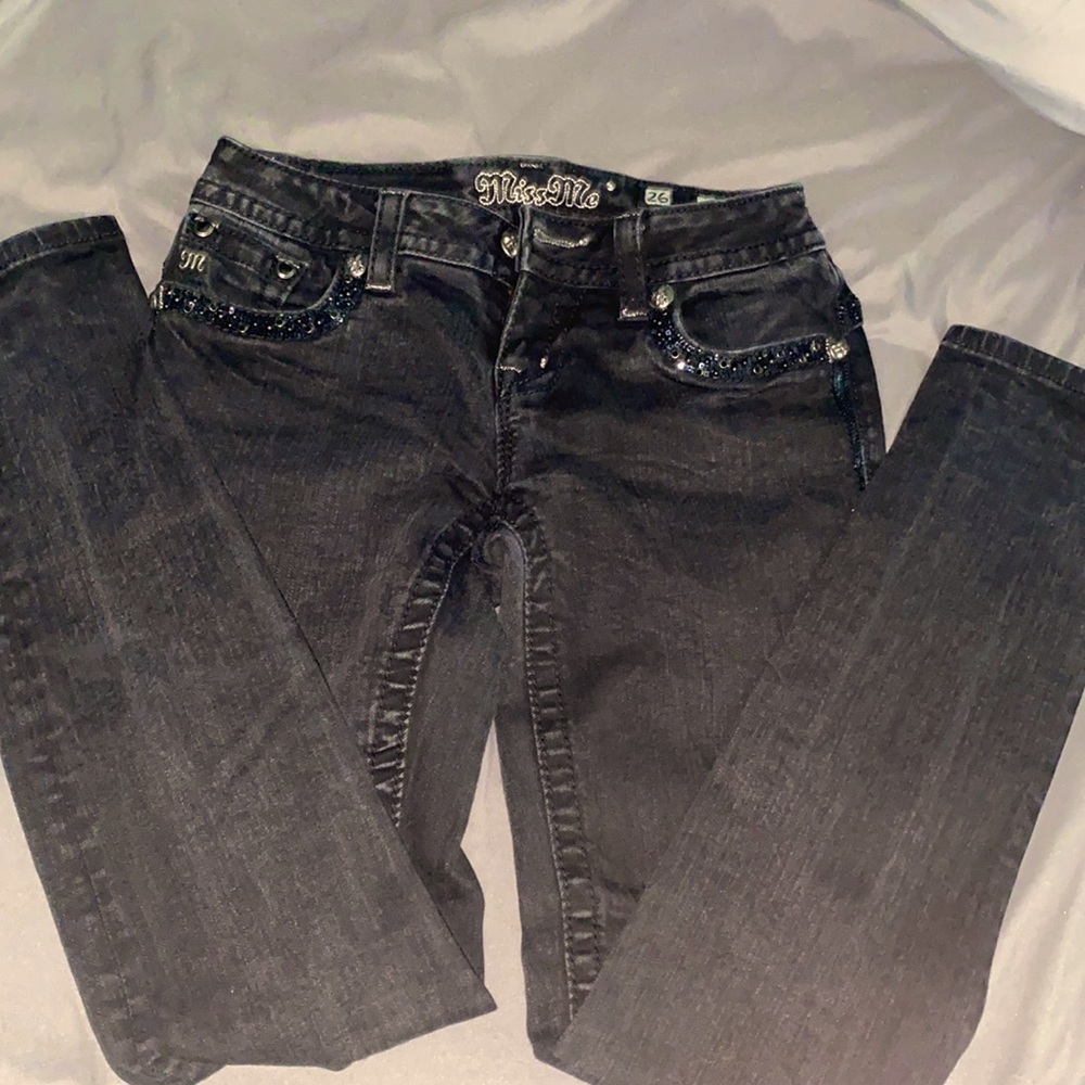 Dark black miss me jeans